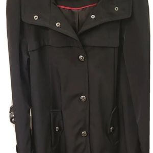 Jones New York women’s Lined Jacket with Detachable Hood rain coat Size L
